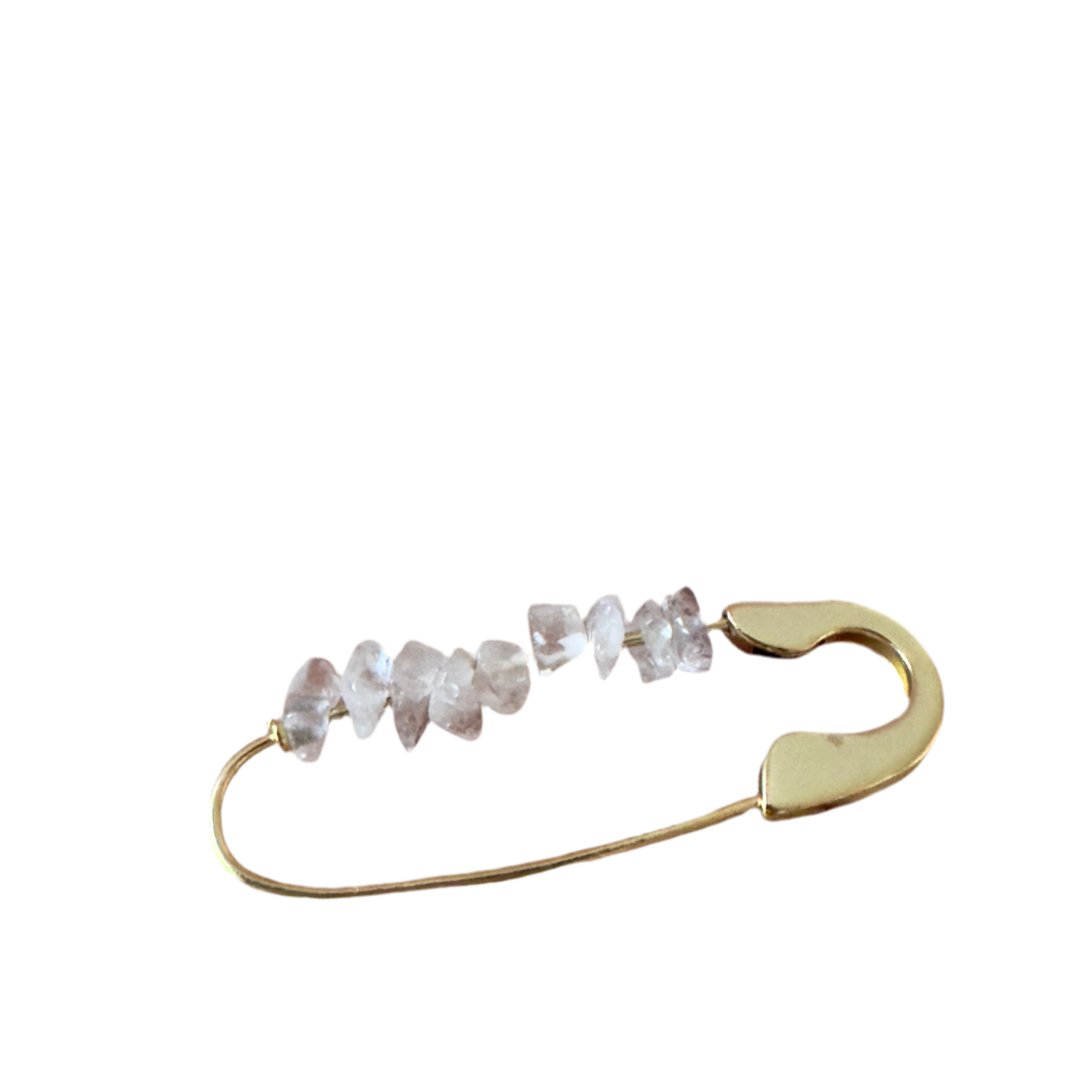 ROUGH STONE SAFETY PIN EARRINGS