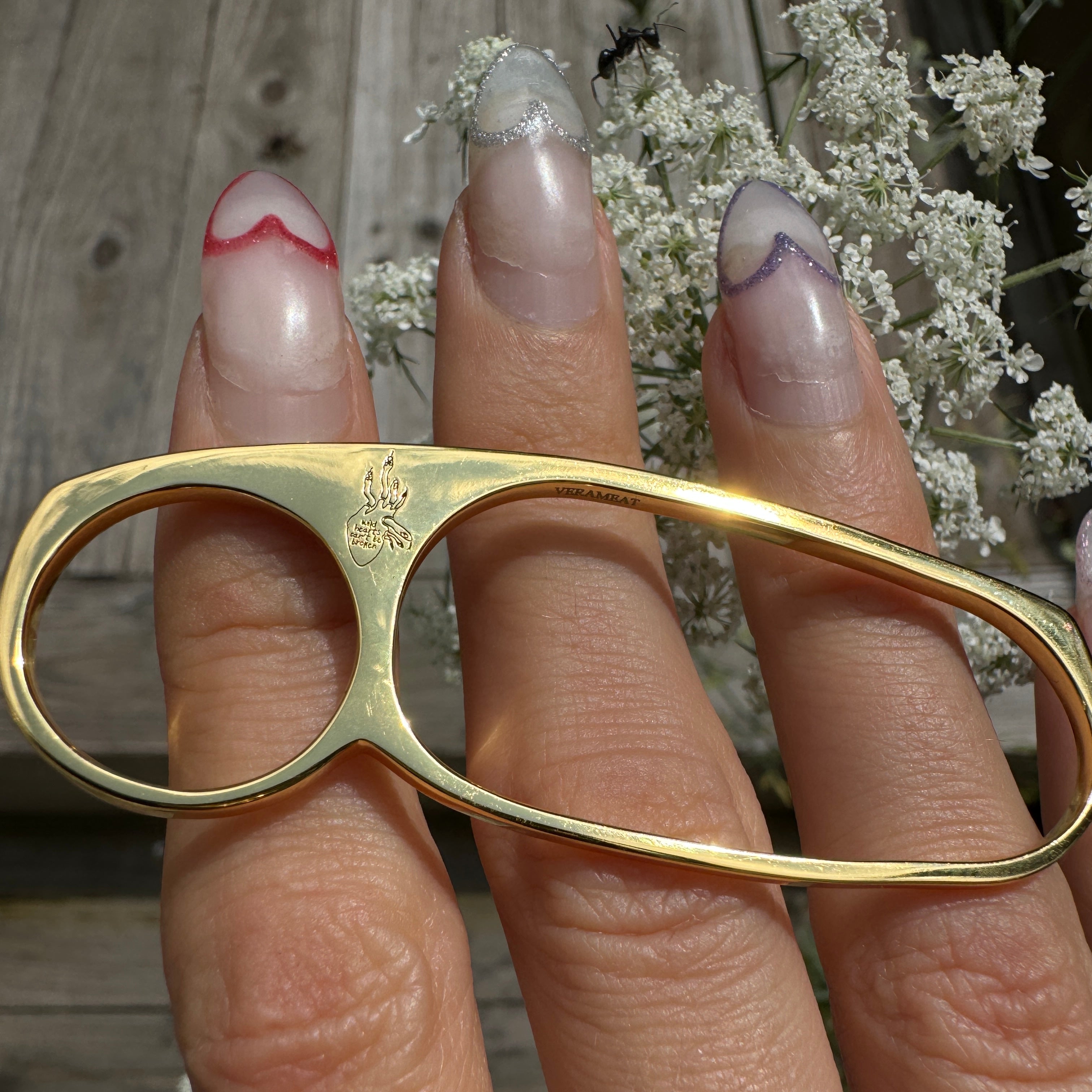 CHERRY THREE FINGER RING