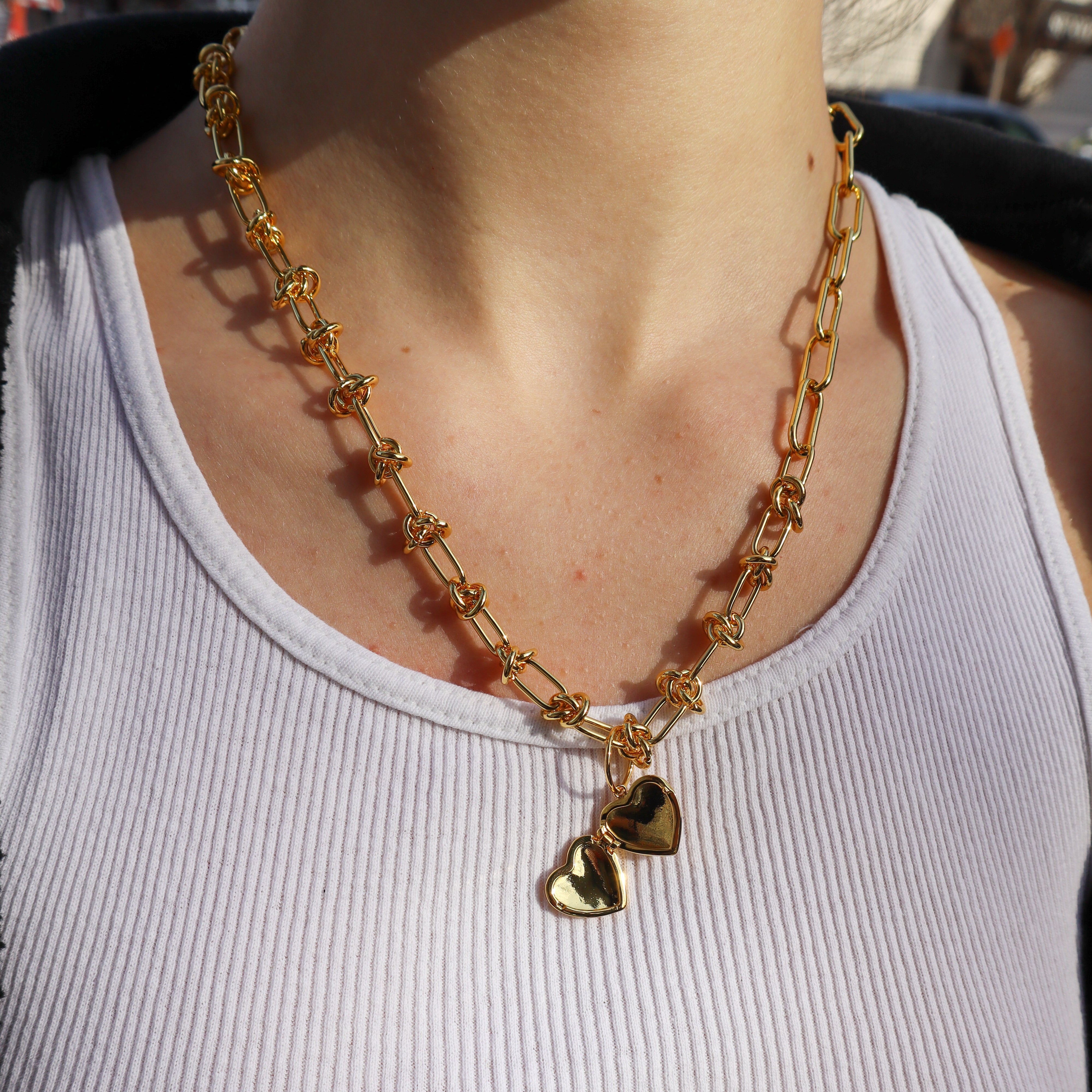 KNOTTED HEART LOCKET