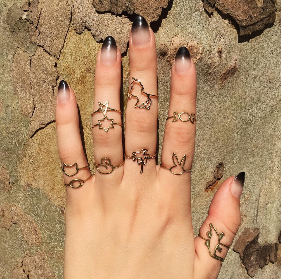 WHISPER OF SHINE PALM TREE RING