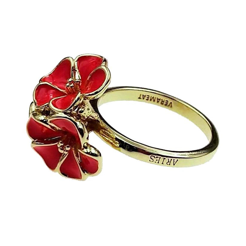 GERANIUM FLOWER ARIES RING