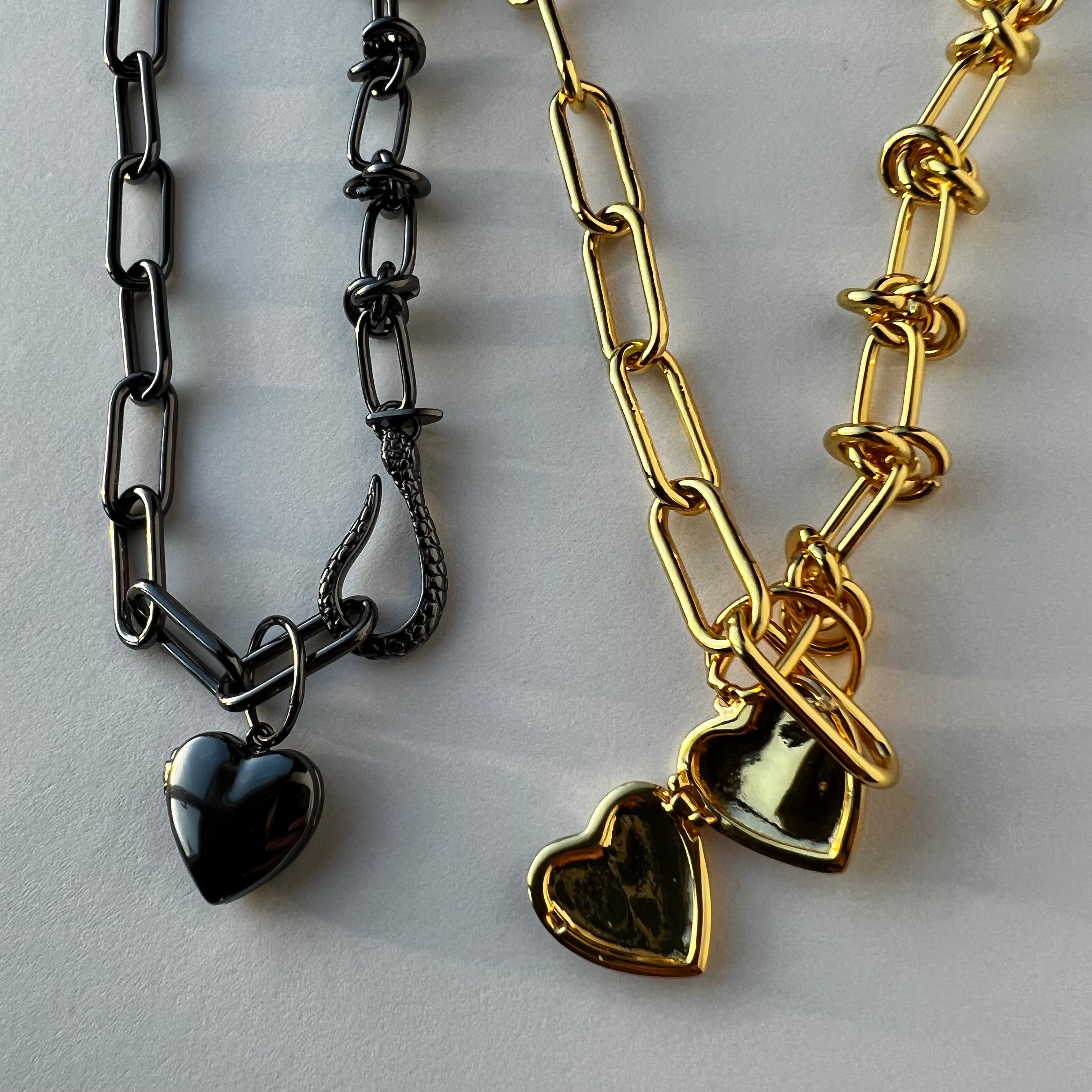 KNOTTED HEART LOCKET