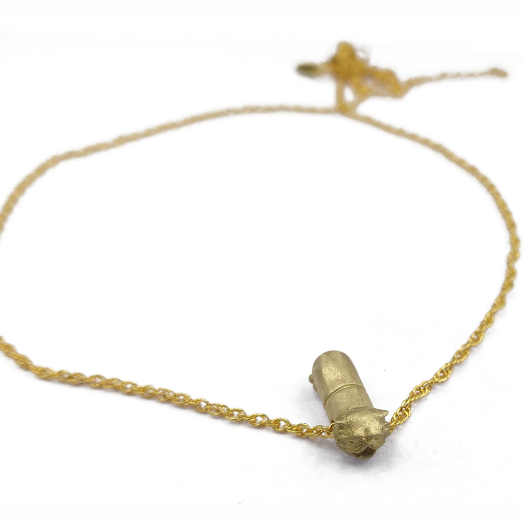 Gold Cat RX Pendant Necklace, Cat-themed Jewelry, pill design