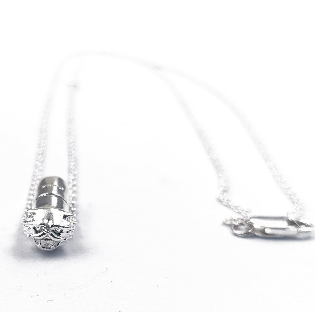Silver Cat RX Pendant Necklace, Cat-themed Jewelry, pill design