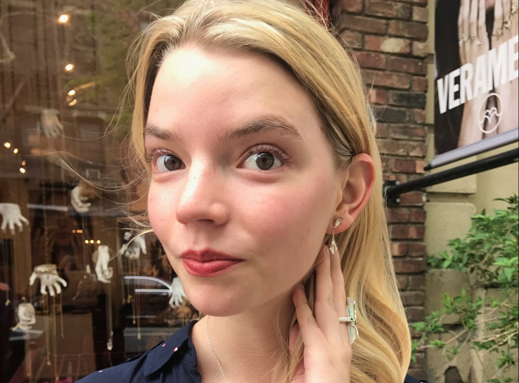 Anya Taylor-Joy wearing VeraMeat's Handy Studs