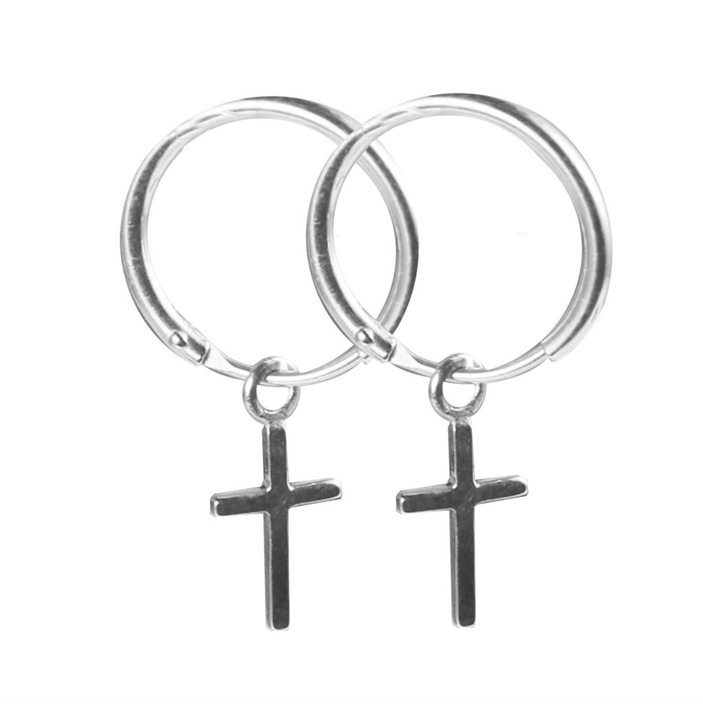 CROSS HOOP EARRINGS - VERAMEAT