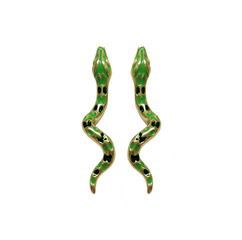 LUCKY GREEN SNAKE BITE STUDS - VERAMEAT