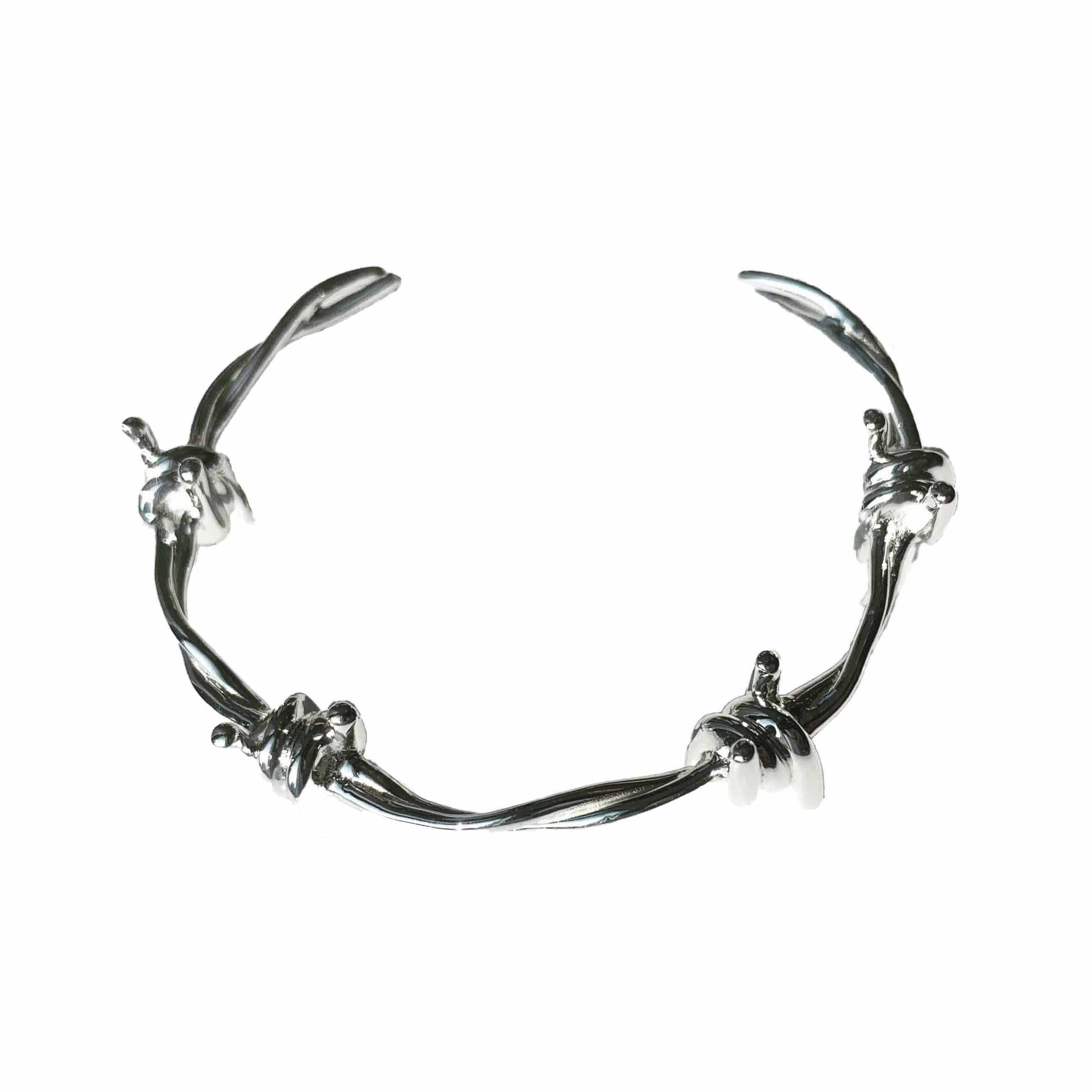 Men's Barb Wire Cuff Bracelet Stainless Steel